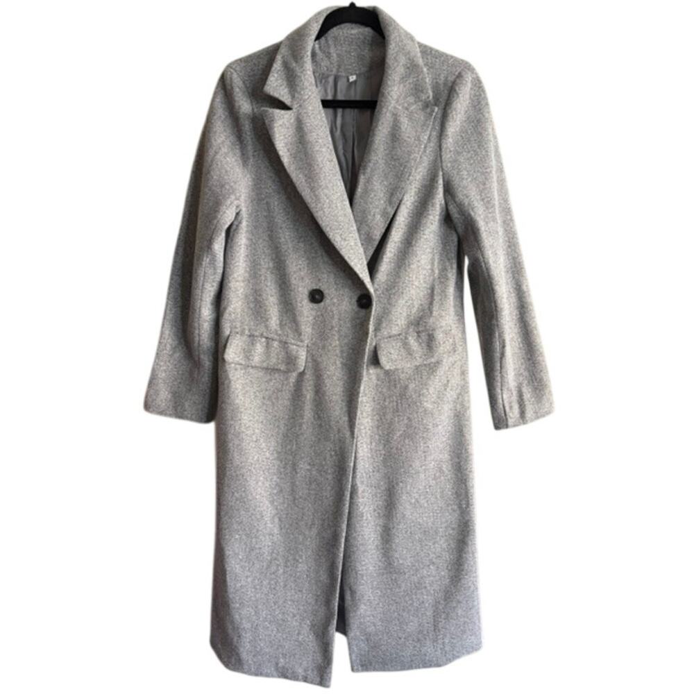 Grey Tweed Small Peacoat Trenchcoat New!